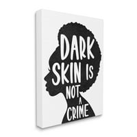 Stupell Industries A Dark Skin nem bűncselekmény kifejezés női sziluett vászon fali művészet, Marcus Prime