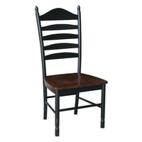 36 36 Fa Étkezőasztal létra székekkel Idős Ébenfa eszpresszó-készletben