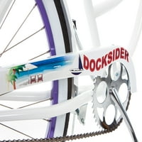 Docksider Womens Beach Cruiser egysebességű kerékpár, 17 keret, 26 kerekek, levendula kerekek