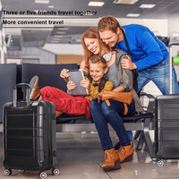 Poggyászkészletek TSA zár, ABS keményhenger kemény oldalú könnyű, tartós fonó kerekek bőrönd - fekete