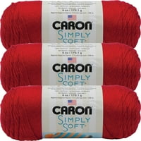 Caron Simply Soft Solids Fonal-Harvest Red, 3 Darabos Gyűjtőcsomagolás