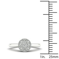 1 4ct TDW Diamond 10K fehér arany klaszter eljegyzési gyűrű