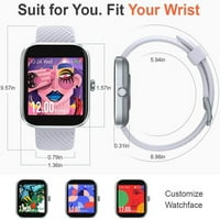 Virmee Smart Watch, Fitness Tracker Android és iOS telefonokhoz, pulzusszám -monitor, vér oxigénmérők, alváskövetés, IP -vízálló,