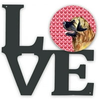 Carolines kincsek Lh9168walv Leonberger szívek Szerelem és Valentin-nap portré fém fal Artwork szerelem, 12x12