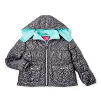 Pink Platinum Girls fólia Puffer Coat, ajándék vásárlással, méret 4-16