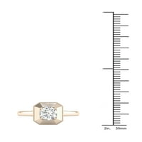 3 4ct TDW Diamond 14K sárga arany pasziánsz eljegyzési gyűrű