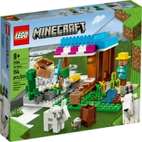 Lego Minecraft The Bakery - Épületjáték -készlet gyerekeknek, figurákkal és kecskével, játék ihletésű játék faluval és kincsesládai