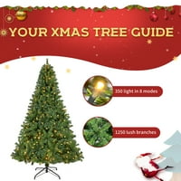 7.5 láb mesterséges fenyő karácsonyfa, Aukfa Fesztivál Karácsonyfa 1, buja ág tippek, LED -es lámpák az újévi lakberendezéshez