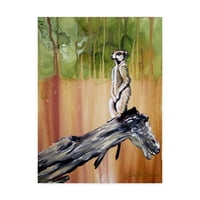 Védjegy Szépművészeti „Meerkat in Tree” vászon művészete: Cherie Roe Dirksen