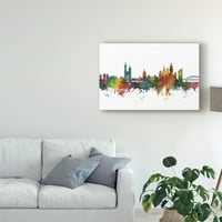 Képzőművészet „Krakkó Lengyel Skyline II” canvas művészete, Michael Tompsett művészete