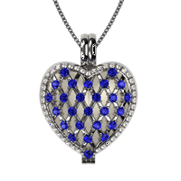 Nana Heart of Hearts Birthstone Locket Anya nő felnőttkori medál, platinával borított szeptember. Kő 7