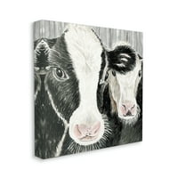 Stupell két farm tehenek vidéki portré állatok és rovarok festménygaléria csomagolt vászon nyomtatott fali művészet