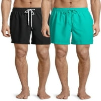 Férfiak és nagy férfiak 6 alapvető úszási rövidnadrág 2 csomag, akár 5xl méretű