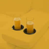 66.9 ”Futon Velvet Sleeper kanapé, egy legördülő középső hátul a pohár tartókkal