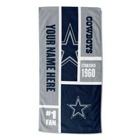 Dallas Cowboys nfl Colorblock Személyre szabott 30 60 Beach törülköző