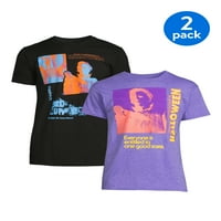 John Carpenter Halloween férfi és nagy férfi lila és fekete rövid ujjú grafikus pólók, csomag