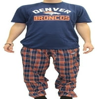 Denver Broncos nfl névjegyzék 2 Férfi póló és flanel pizsama nadrág alváskészlet