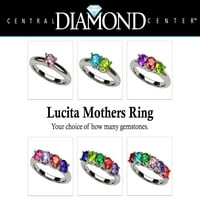 Nana lucita felnőtt női anyák gyűrű 1- kövek 10k fehéraranyban, anyák napi ajándékméret 9. Stone6