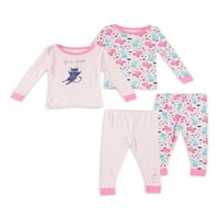 Sol Sleep Toddler lány hosszú ujjú pizsama alváskészlet, Méretek Hónapok-4T