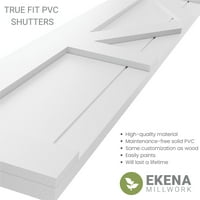 Ekena Millwork 15 W 52 H True Fit PVC Center X-Board Farmhouse rögzített redőnyök, Hailstorm szürke