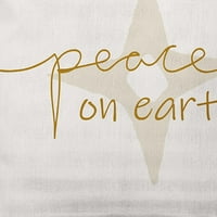 Egyszerűen százszorszép arany színű béke a földön Karácsonyi puha fonott poliészter dekoratív dobó párna, 14 20