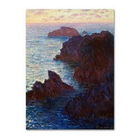 Védjegy Szépművészet „Rocks a Bellelle Portdomois” Canvas Art készítette Monet