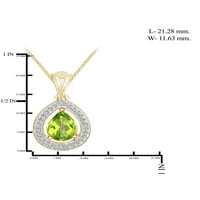 JewelersClub Carat T.G.W. Peridot és fehér gyémánt akcentus 14K arany az ezüst medál felett