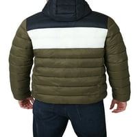 Chaps férfiak könnyű McKinley színes blokk kapucnis puffer dzseki -méretűek, akár 4xb -ig