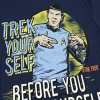 A Star Trek Mens Spock Trek magadnak roncs előtt felnőtt póló előtt