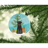 Carolines Treasures BB4216CO Merry Christmas Tree Bedlington Terrier homokos kerámia dísz, in, Többszínű