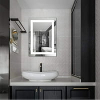 A MEGHATÁROZOTT FAL-szerelt LED-tükrök vízszintes függőleges, megvilágított fürdőszoba tükör tompító érintő kapcsolóval 28 20