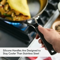 KitchenAid rozsdamentes acél indukciós serpenyő, szálcsiszolt rozsdamentes acél
