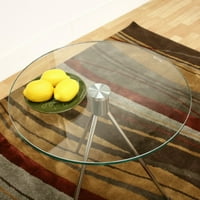 Baxton Studio hármas kerek üveg felső végű asztal állvány talppal