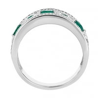 10K White Gold Smaragd & Carat T.W. Gyémánt x gyűrű