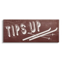 A Stupell Industries Tippek a Retro Typography Ski téli Sport kifejezéssel, 10, Design by Daphne Polselli