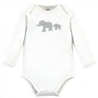 Megérintette a természet szerves Pamut Hosszú ujjú body 5pk, Marching Elephant, Preemie