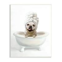 Stupell Industries fürdőszoba relaxációs ház Pet Terrier Claw Bath Bath Design Wall Plakque Design készítette: Ziwei Li