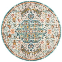 Madison Joandra Vintage virágterület szőnyeg, szürke világoskék, 6'7 6'7 kerek