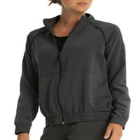 ScrubStar női teljesítmény nyújtás alatt álló zip elülső háló trimbőr kabát wd307