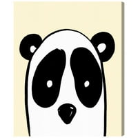 Runway Avenue állatok fali művészet vászon nyomtatványok „panda” állatkert és vadállatok - sárga, fekete