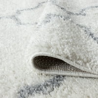 Kortárs terület szőnyegbőv vastag rácsos fehér, szürke beltéri futó könnyen tisztítható