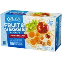 Capri Sun Fruit & Veggie Blends Punch sárgarépa őrület juice ital, CT - tasakok, 60. Fl oz doboz
