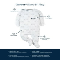 Gerber Baby Boy Sleep N Play, 2 -Pack, Méretek Újszülött - Hónapok