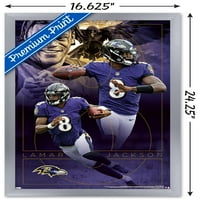 Baltimore Ravens-Lamar Jackson Fali Poszter, 14.725 22.375