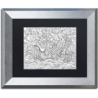 Védjegy Szépművészet Freddy The Fish vászon művészet, Kathy G. Ahrens, fekete matt, ezüst keret