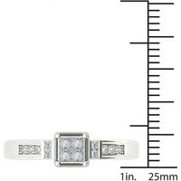 Carat T.W. Gyémánt klaszter 10KT fehér arany eljegyzési gyűrű