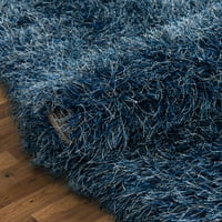 Jól szőtt kuki chie glam szilárd texturált ultra-lágy kék 5'3 7'3 kéttónusú bozontos terület szőnyeg