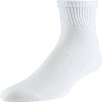 Férfi nagy és magas teljesítményű pamutmozgás fehér boka zokni, 10 csomag