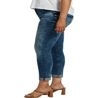 Ezüst Jeans Co. női plusz méretű barátnő középn emelkedő karcsú farmer derékméret 12-24