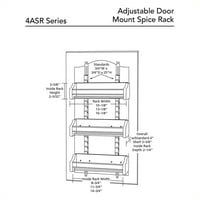 Rev-A-polc kis állítható 3 polcos Szekrényajtóra szerelhető Fűszertartó, 4ASR-15